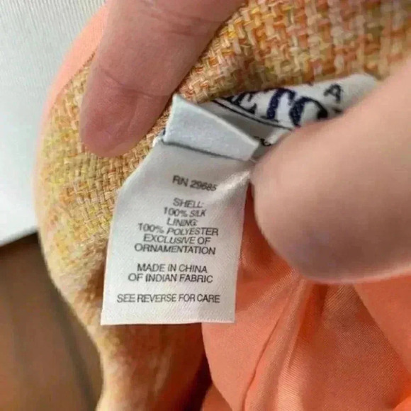 Pendleton blazer sz 16 woven 100% silk lightweight - Picture 9 of 9